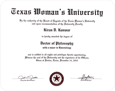 texas woman's university certificate